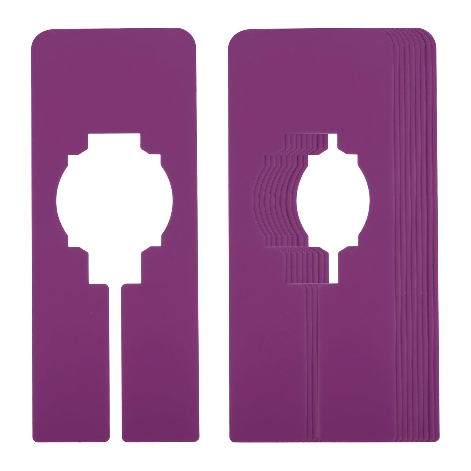 PATIKIL Clothes Dividers for Hanging Clothes, 10 Pack Rectangle Closet Clothing Rack Size Dividers Blank Labels Sorting Rectangular Separator for Closet, Purple