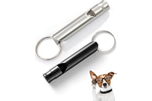 Qivorimith Dog Whistle,2 PCS Dog Whistle to Stop Barking Neighbors Dog,Adjustable Ultrasonic Silent Dog Training Whistles(Black and White)