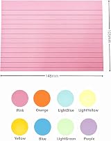 Ojussa A6 Flash Cards 400Pcs 8 Colors Lined 148x105mm 8mm Lines view 2