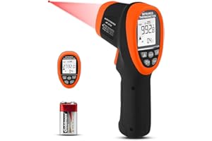 AOPUTTRIVER Infrared Thermometer High Temp Thermometer Pyrometer -58℉~2732℉ (-50℃ to 1500℃), 30:1 Distance Spot Ratio, Non-Contact Dual Laser Thermometer for Industry Forge【NOT for Human】-AP-2732(Orange)