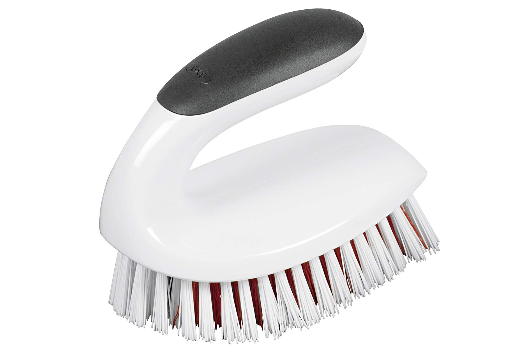 OXO Good Grips All-Purpose Scrub Brush – Sturdy Cleaning Brush with Sturdy Bristles – Ergonomic Non-Slip Handle – Contoured for Knuckle Protection – Grout, Carpet & Surface Scrubbing Tool