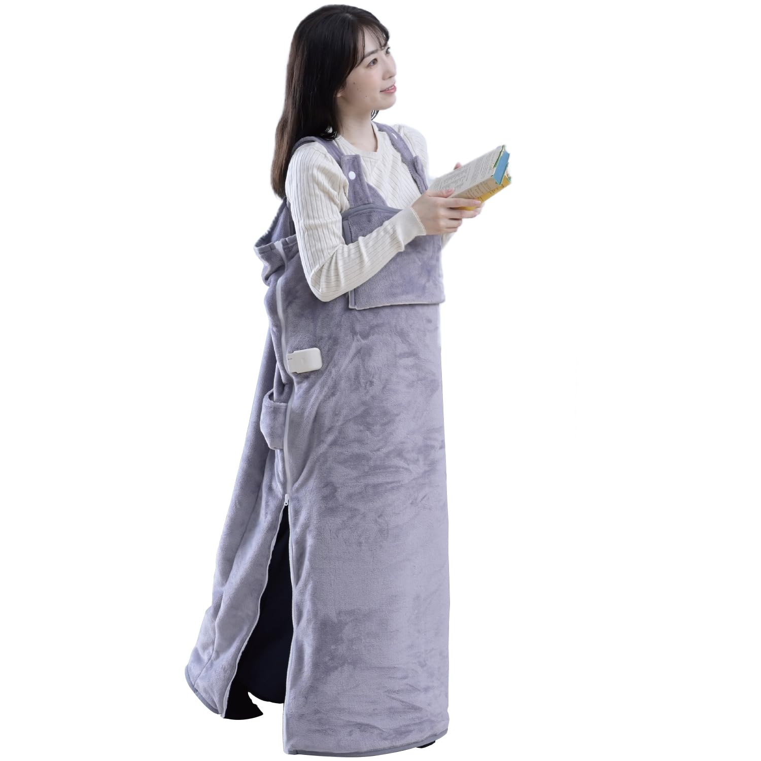 [山善] 着る電気毛布 まるでコタツ 着るこたつ 電気毛布 メンズ レディース 洗える くるみケット タイマー付き オートオフ機能 ひざ掛け 掛毛布 敷毛布 ダニ対策機能 ラベンダーグレー YAPP-402AC商品画像