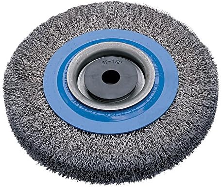 Walter 13B160 Stringer Bead Wheel Brush - 6 in. Blue Abrasive Wheel Brush with Crimped Wire for Deburring. Surface Preparation Tool