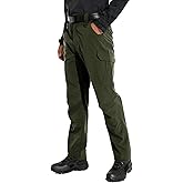 KFUBUO Men's Lightweight Ripstop Tactical Cargo Pants, Water Resistant Hiking Work Pants Relaxed Fit Black