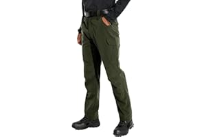 KFUBUO Men's Lightweight Ripstop Tactical Cargo Pants, Water Resistant Hiking Work Pants Relaxed Fit Black