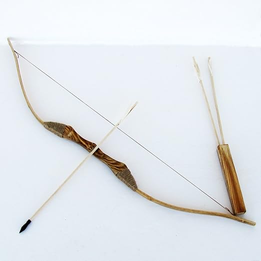 Youth Wooden Bow and Arrows with Quiver and Set of 3 Arrows, 3Woods