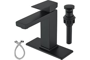 Alenart Bathroom Faucet Matte Black Bathroom Sink Faucet, Single Handle Stainless Steel Washroom Faucet for 1 or 3 Holes with