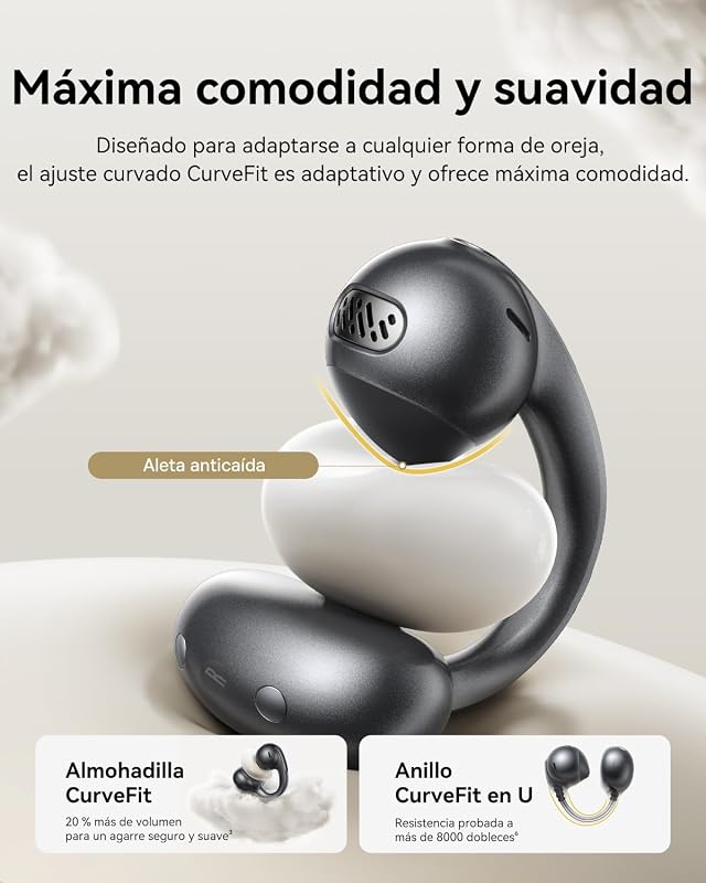 Baseus MC1 Pro Open Ear Headphones, Ear Clip, Som Impressionante, Adaptive Bass Boost, Bluetooth 6.0, Cancelamento de Ruído de Chamada, IP67, bateria de 40H, Buds de 5.0g