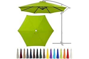 GLDDFDG 10Ft 6 Ribs Patio Umbrella Replacement Canopy(Canopy only),Canopy Replacement UV Protection Waterproof OutdoorTable Market Yard Umbrella Top Outdoor,Grass green,10FT