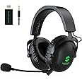 Black Shark Wireless Gaming Headset with Microphone, Bluetooth Xbox Headphone - Fast Connection, No Delay - 2.4GHz USB Headphone with Over Ear Memory Foam for PC, PS5, PS4, Xbox