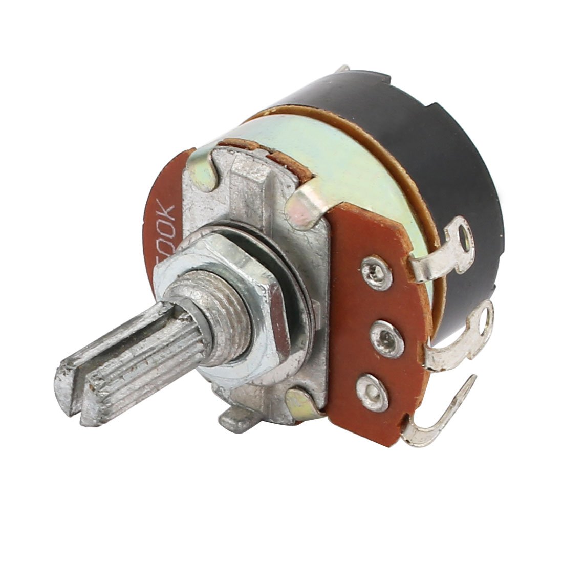 Sourcingmap 24mmx30mm Single Linear Rotary Switch Carbon Potentiometer 500K Ohm WH138 Black