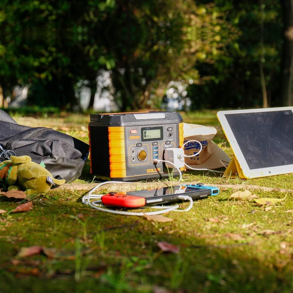 BALDR Portable Power Station 330W, Portable Solar Generators for home use, CPAP Backup Battery with QC3.0&TypeC SOS Flashlight and Wireless Charger for Outdoor Camping Travel Emergency : Electronics