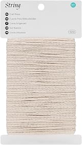 G2PLUS 50M White Cotton String Twine 2mm Craft Cord for Cooking DIY