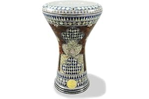 New! Gawharet El Fan Classic 17" Mother of Pearl Darbuka Drum Percussion (Blue Shield)