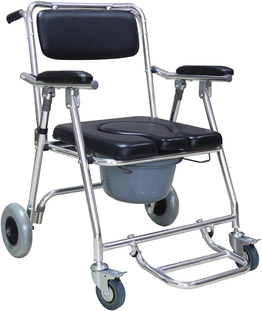 Scenstar Lightweight Transport Mobile Commode Chair with 4