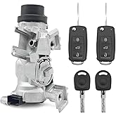 ATFOEEN 1K0905851B Ignition Switch Lock Cylinder with Key Compatible with VW Jetta 2006-2018, Eos 2007-2011, Golf 2004-2011, Rabbit 2006-2009 – OEM Replacement 1K0905841 1K0905865