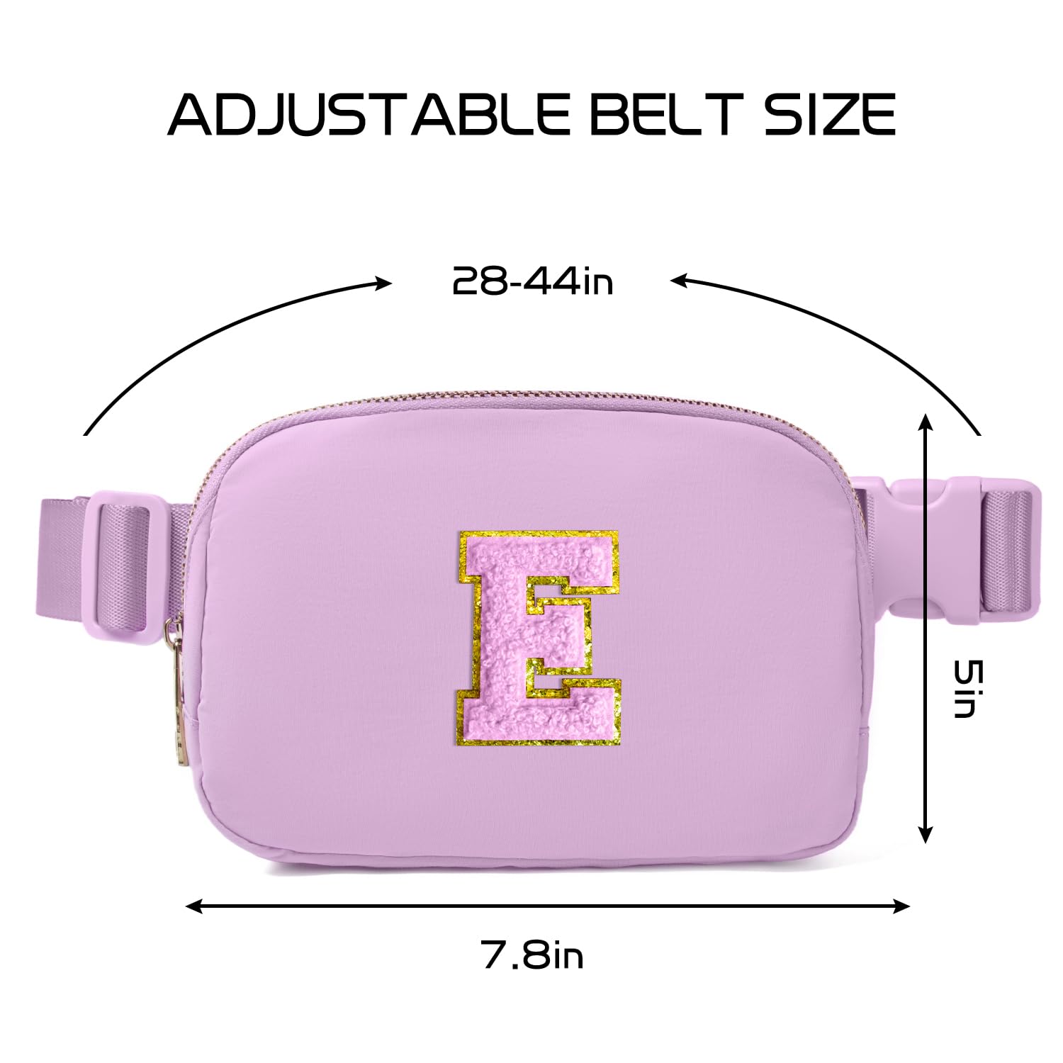 Gitus Gifts for 8 9 10 11 12 Year Old Girls Belt Bag Fanny Pack Crossbody Bags with Initial Letter Patch Cute Stuff Birthday Gifts for Teen Girls Women Personalized Trend Stuff (Lavender-E)