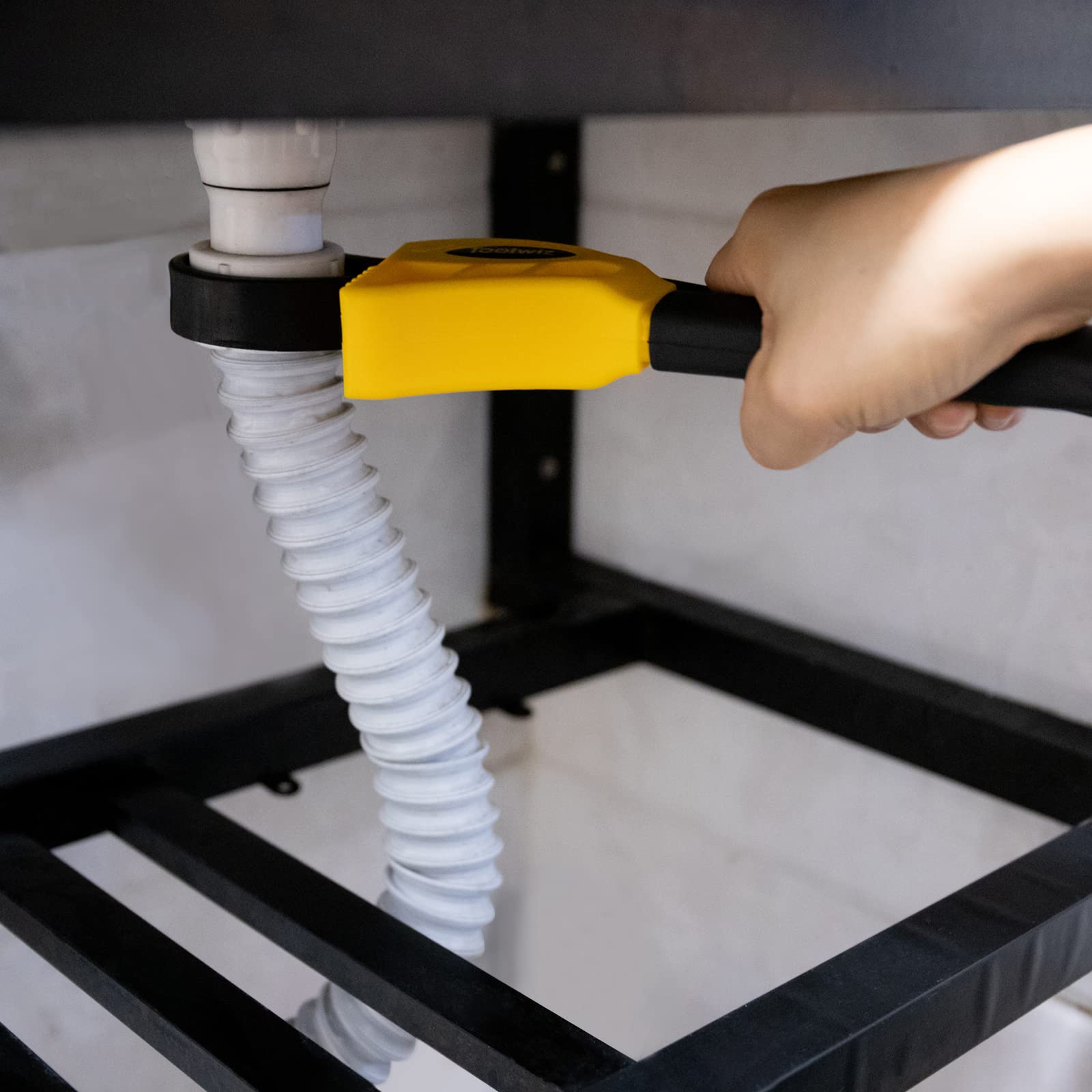 Toolwiz Bandschlüssel 2 Stück 500mm und 600 mm Ölfilterschlüssel Gummi Rohrzange Universal Einstellbar bis max Durchmesser Ø150 mm Schwarz Gelb 9