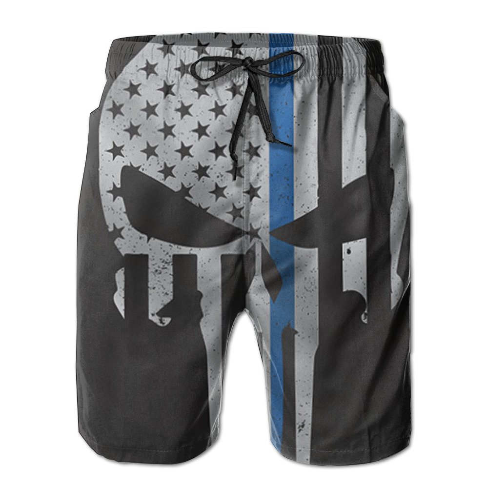 Mac-Josephine Mens Thin Blue Line Skull 