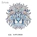ARTEM Watercolor Folk-Custom Style Lion Patches Heat Transfers Iron on Stickers for DIY Tops Clothes Decoration Applique