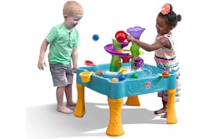 Step2 Lazy Maze River Run Water Table for Kids, Indoor and Outdoor Kids Water Sensory Table Pool, Ages 1.5+ Years Old, 10 Piece Water Toy Accessories, Blue and Orange