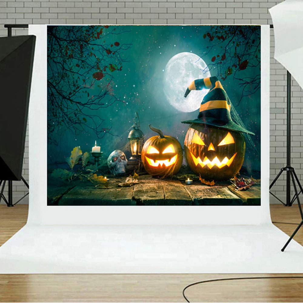 JiaMeng Decoración del hogar Fondos de Halloween Calabaza Vinilo ...