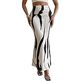 GORGLITTER Women's Ruched Bodycon Maxi Skirt High Waisted Fishtail Pencil Long Winter Skirts Fall Trendy 2025