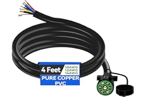 Gubrdfrsod 4 FT 7 Pin Trailer Plug Heavy Duty Trailer Wire Extension Pure Copper 7 Wire Trailer Wiring Harness Kit with Dust Cover 7 Way Trailer Plug Cord for RVs Trailers Campers