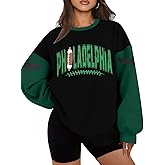 SFHFY Football Sweatshirt Women: Oversized Game Day Lightweight Shirt Football Team Fan Pullover Rugby Top