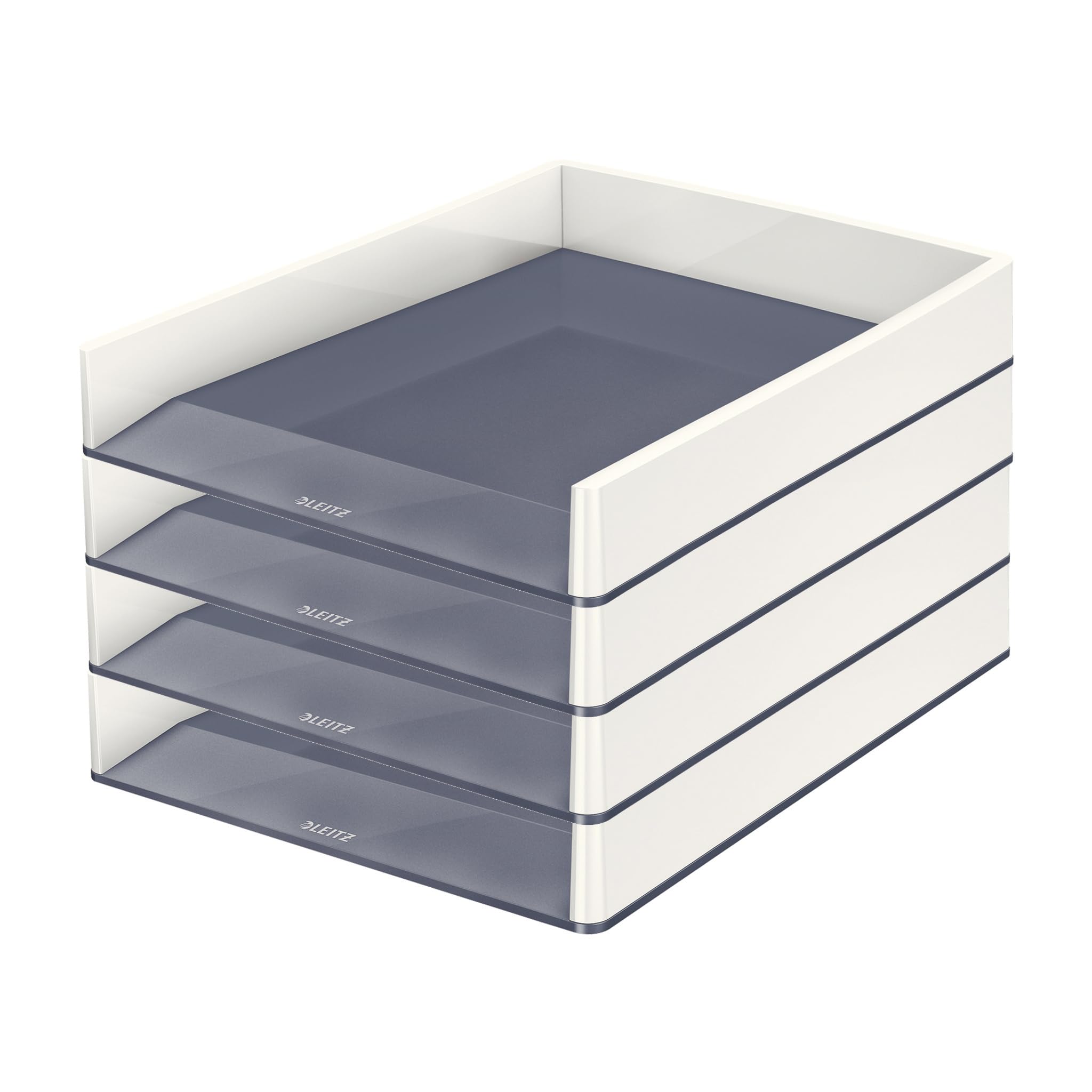 Leitz Wow Duo Colour Letter Tray Set of 4 White 53611001