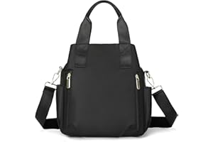 DOURR Light 3 Compartments Crossbody Bags for Women Triple Zip Top Handle Handbag Multi-pocket Nylon Satchel