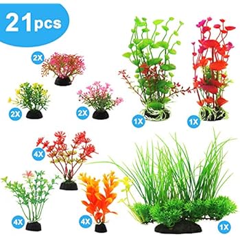 Amazon Com Esthesia Aquarium Decorations 21 Pack Artificial