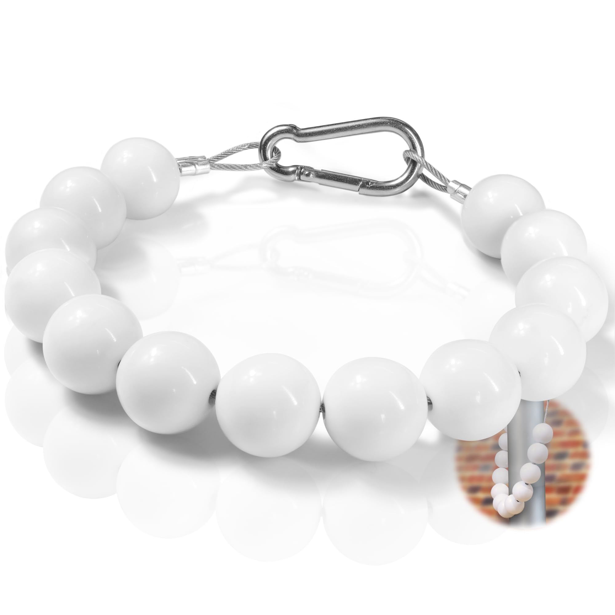 Anley Authentic Beaded Flag Retainer Ring for Both Internal & External Halyard Flagpole - Keep Flag Close to Pole - For 2 to 3 Inch Diameter Pole