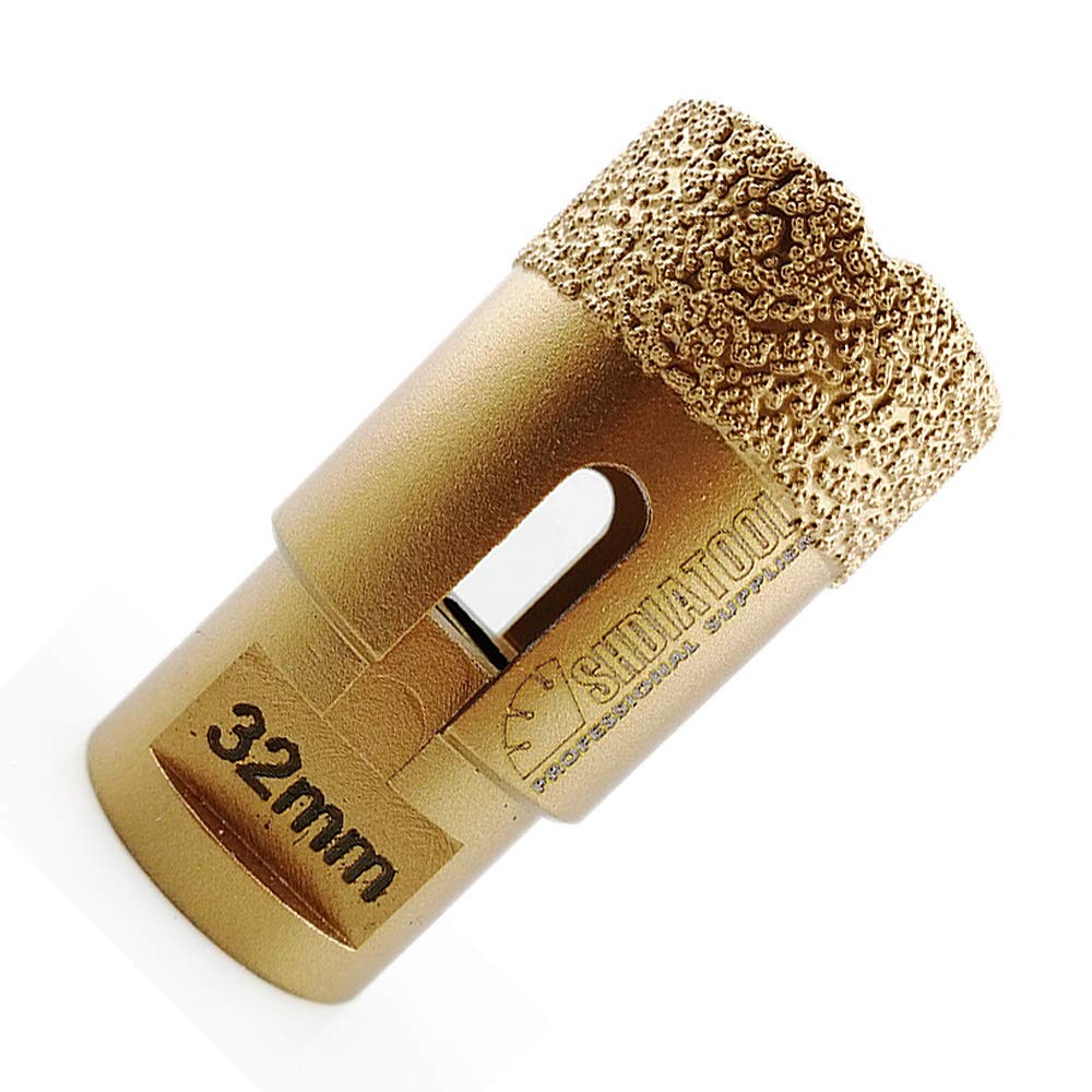 SHDIATOOL Diamond Drill Core Bit Daimeter 32mm for Porcelain Tile Granite Marble Dry Drilling