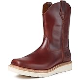 SUREWAY Mens Cowboy Western Boots,Pull On Square Toe Western Work Shoes,Soft Toe Work Boots for Men,Extremely Comfortable Durable Proved,Superior Oil/Slip Resistant,Thicker Imported Leather