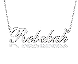AOLO Rebekah Heart Name Necklace Silver Stainless