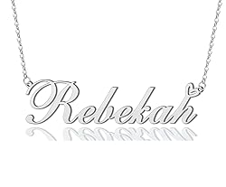 AOLO Rebekah Heart Name Necklace Silver Stainless