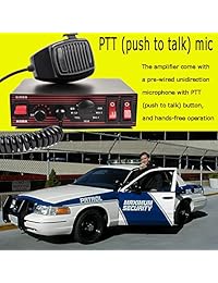 YHAAVALE CJB200E Amplificador de Sirena de Policía y Metal Ultra Slime Octagon Altavoz Plano DC12V 100W 8 Tonos Micrófono con Cable Altavoz Sistema de emergencia Electrónico PA