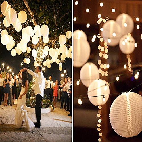 Novelty Place 8 inch White Paper Lanterns (Pack of 10) - Great Chinese/Japanese Home, Party & Wedding Decorations