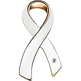 Lung cancer pin - bulk packs - variety pack of white ribbon pins perfect for support groups, gift-giving and fundraising