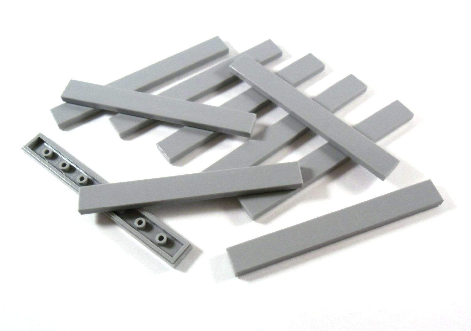 LEGO Tile New 1x8 Studs Pack of 10 Light Grey