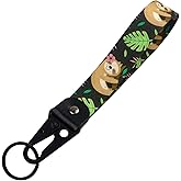 moxunmo Wristlet Keychain Lanyard for Keys Cute Short Lanyard Wrist Strap for Women Men Car Keys Wallet Phone Camera, Sloth