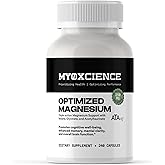 MYOXCIENCE Optimized Magnesium Glycinate + Magnesium Taurate (as ATAmag®) for High Brain Bioavailability to Support Stress Relief and Sleep | 80 Servings
