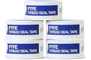 Supply Giant I33-5 PTFE Thread Seal Tape for Plumbers, White 1/2 Inch x 520 Inch (Pack of 5 Rolls)