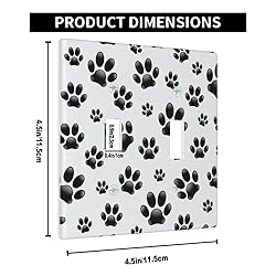 Pznen Paw Print 2-Gang Wall Plate Dual Switch