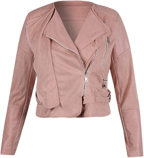 Amazon Co Jp 秋の短いフェイクソフトレザージャケット女性ジッパーオートバイpuレザージャケットレディースベーシックストリートコート Pk S アメリカ合衆国 服 ファッション小物