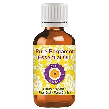 Deve Herbes Pure Bergamot Essential Oil (Citrus bergamia) Therapeutic Grade Steam Distilled 15ml