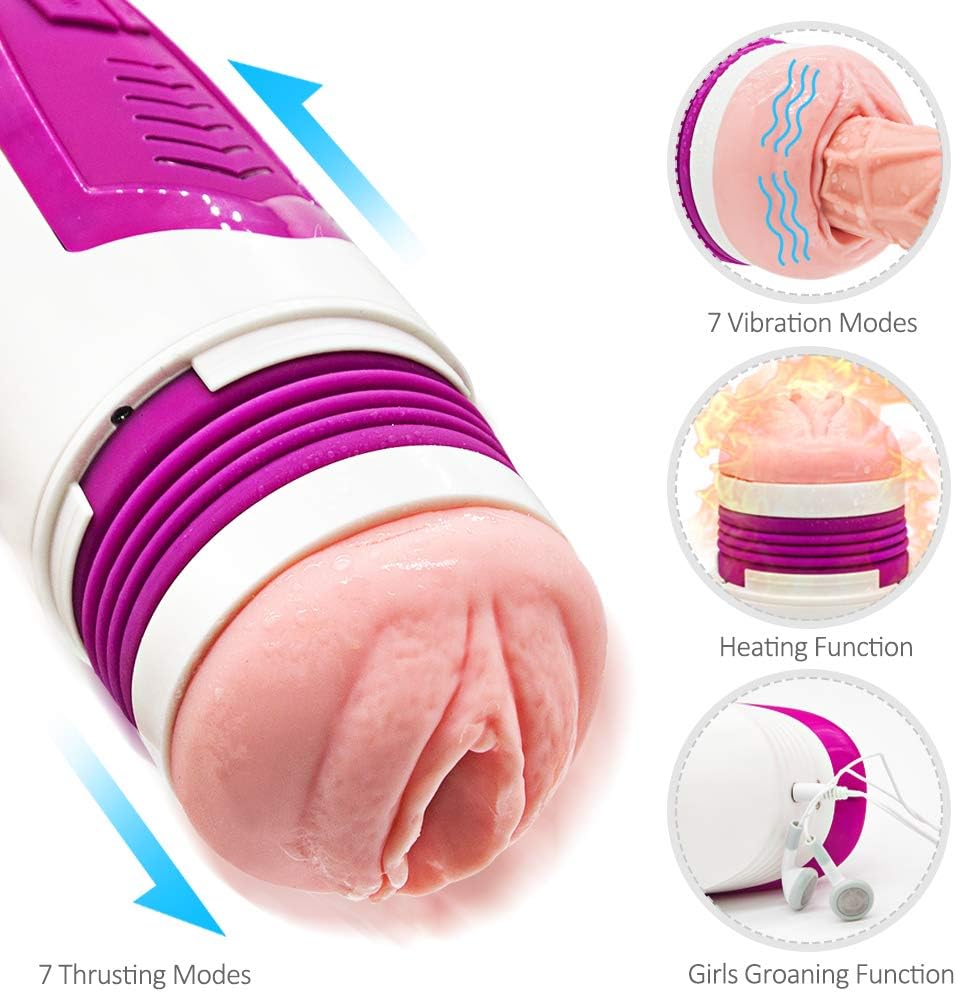 Sili Heat Male Sucker Or*al Deep Throat Lip Sucking Toy Safe Silicon Trainer Artificial Vigina Real Pussy Male Man Sexy Underwear for Men,Best Rated for Travel Gift -Party Gift-T-Shirt