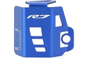 Mokiton Motorcycle Rear Brake Fluid Reservoir Pump Oil Cap Guard Cover Compatible With YAMAHA YZF R7 2021 2022 2023 2024 2025 | Gas Tank Protectors YZF-R7 YZFR7 Accessories (blue)