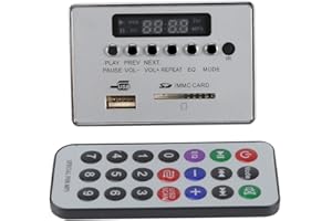 HILITAND MP3 Decoder, DC12V Bluetooth MP3 Decoder Board Audio Module USB SD TF FM Radio Lossless WMA/WAV(12V Bluetooth Silver Edition)